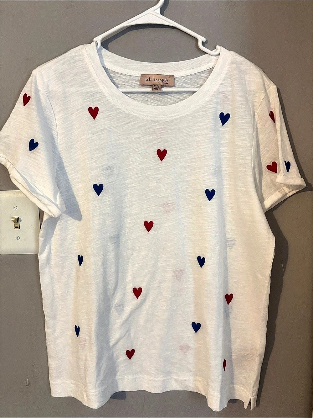philosophy Heart Print Cotton Tee Size XL